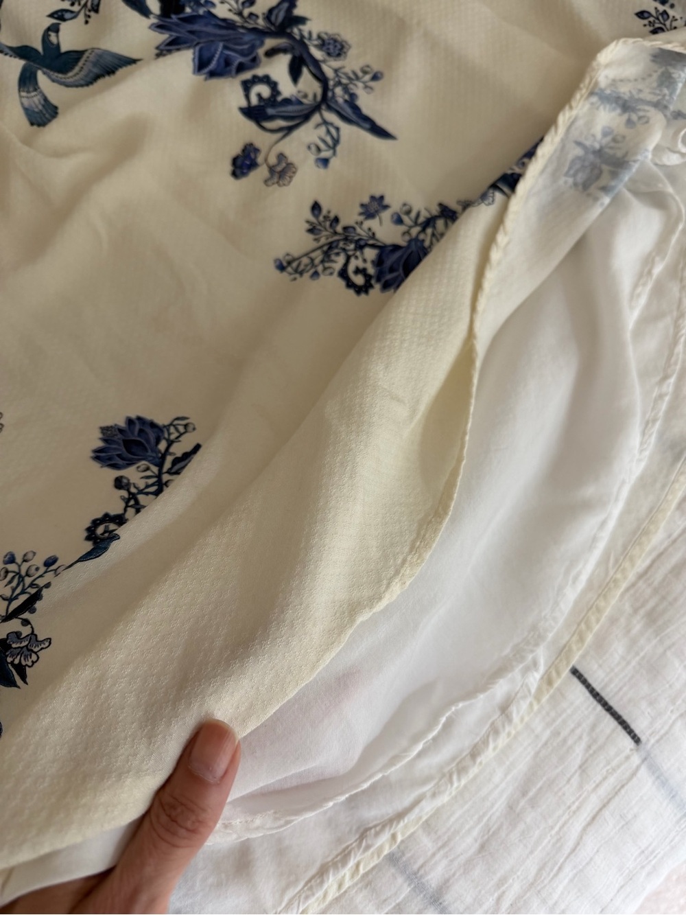 FARM Rio Cream Maxi Skirt with Blue Floral Print - Picture 3 of 6